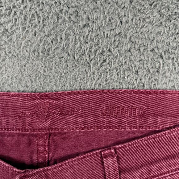 7 For All Mankind Jeans Mens 36x32 Red Slimmy Slim Fit Stretch Denim Pants - Picture 3 of 16